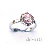 Stbrn prsten pink zirkon 8x6 mm - T 1140