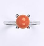 Stbrn prsten - perla Swarovski - T 1400 coral