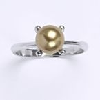 Stbrn prsten - perla Swarovski - T 1400 bronze