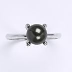 Støíbrný prsten - perla Swarovski - T 1400 black